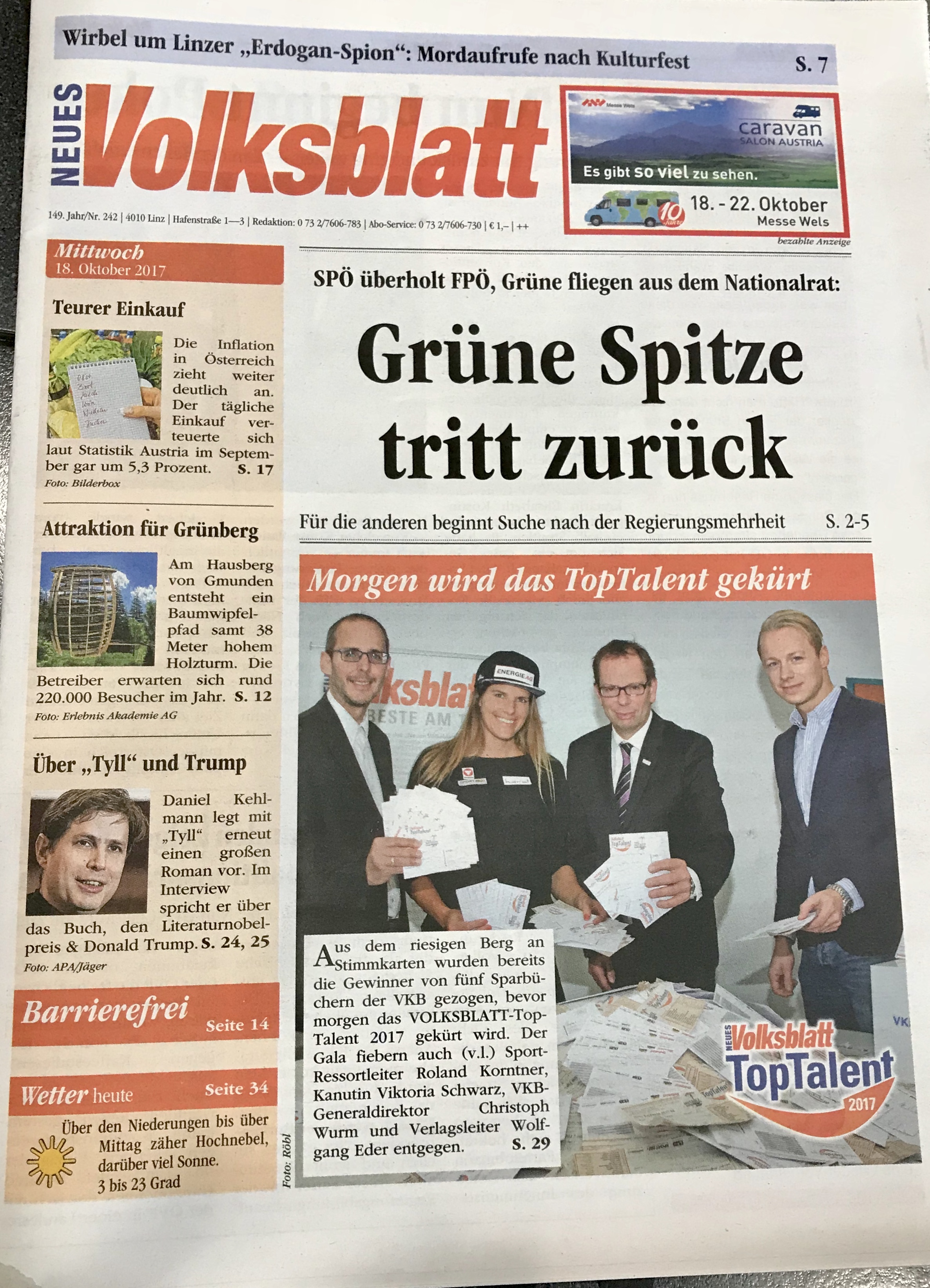 Volksblatt: Titelseite