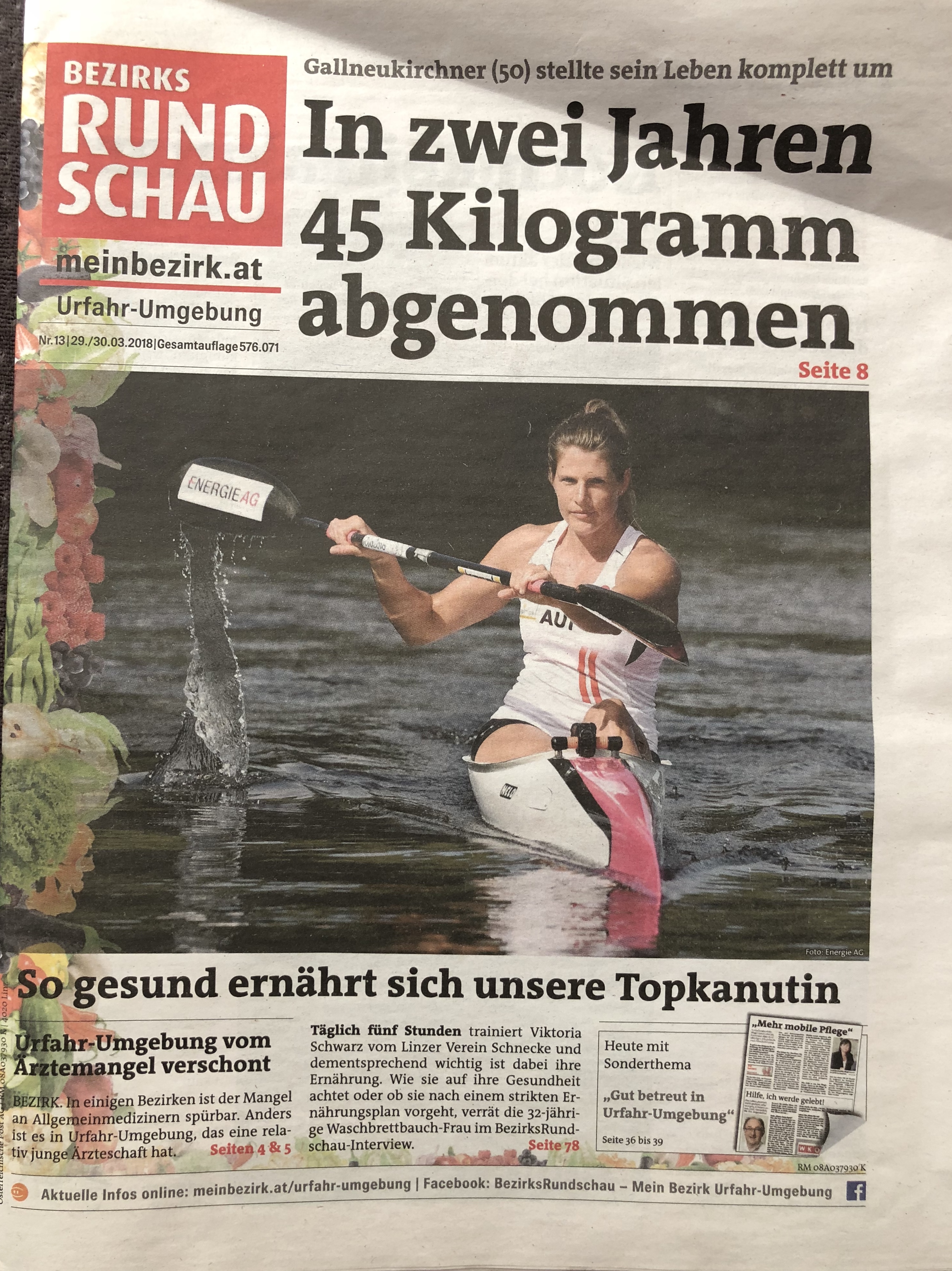 Titelseite Bezirksrundschau - So gesund ernährt sich unsere Topkanutin