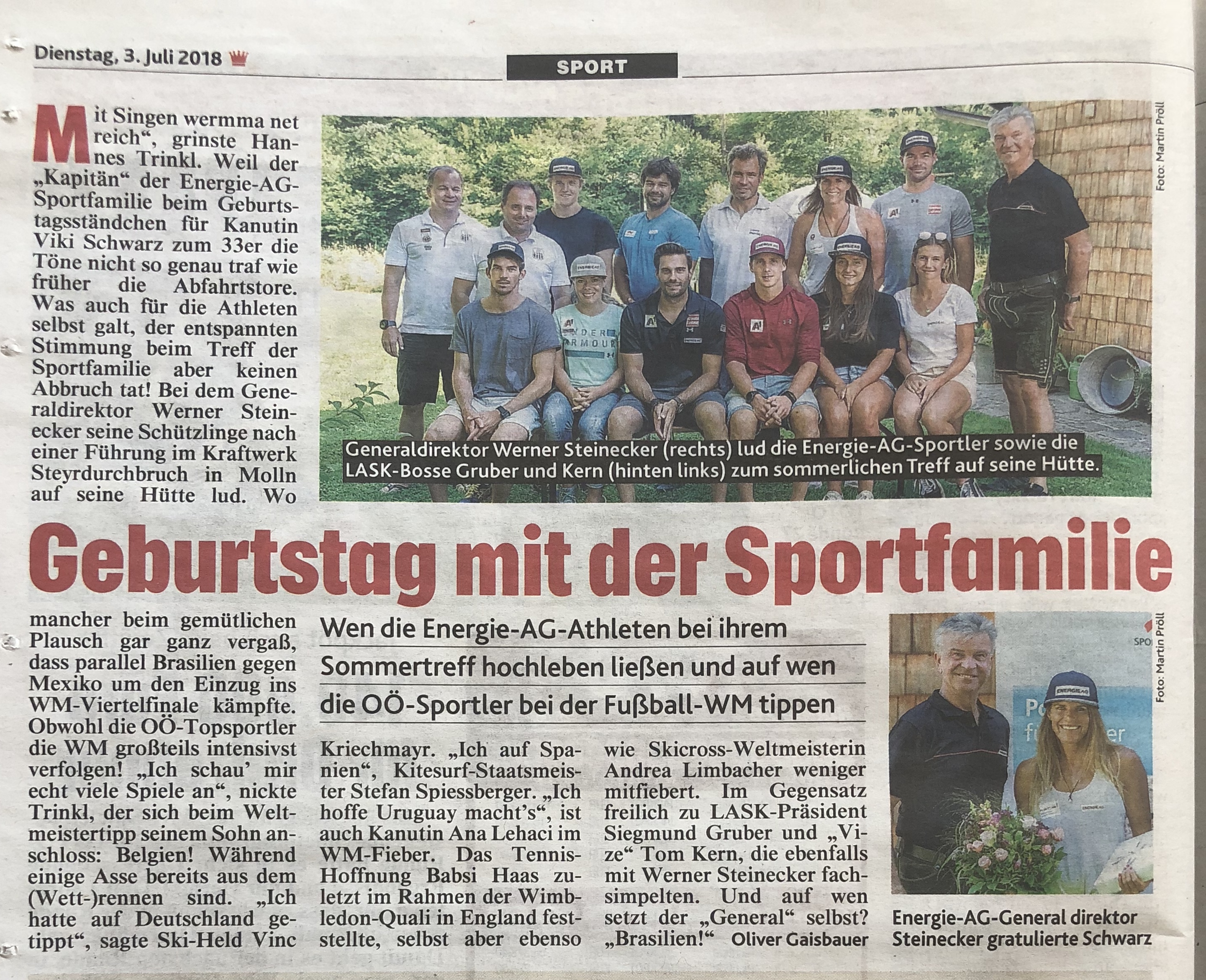 Krone: Geburtstag mit der Sportfamilie