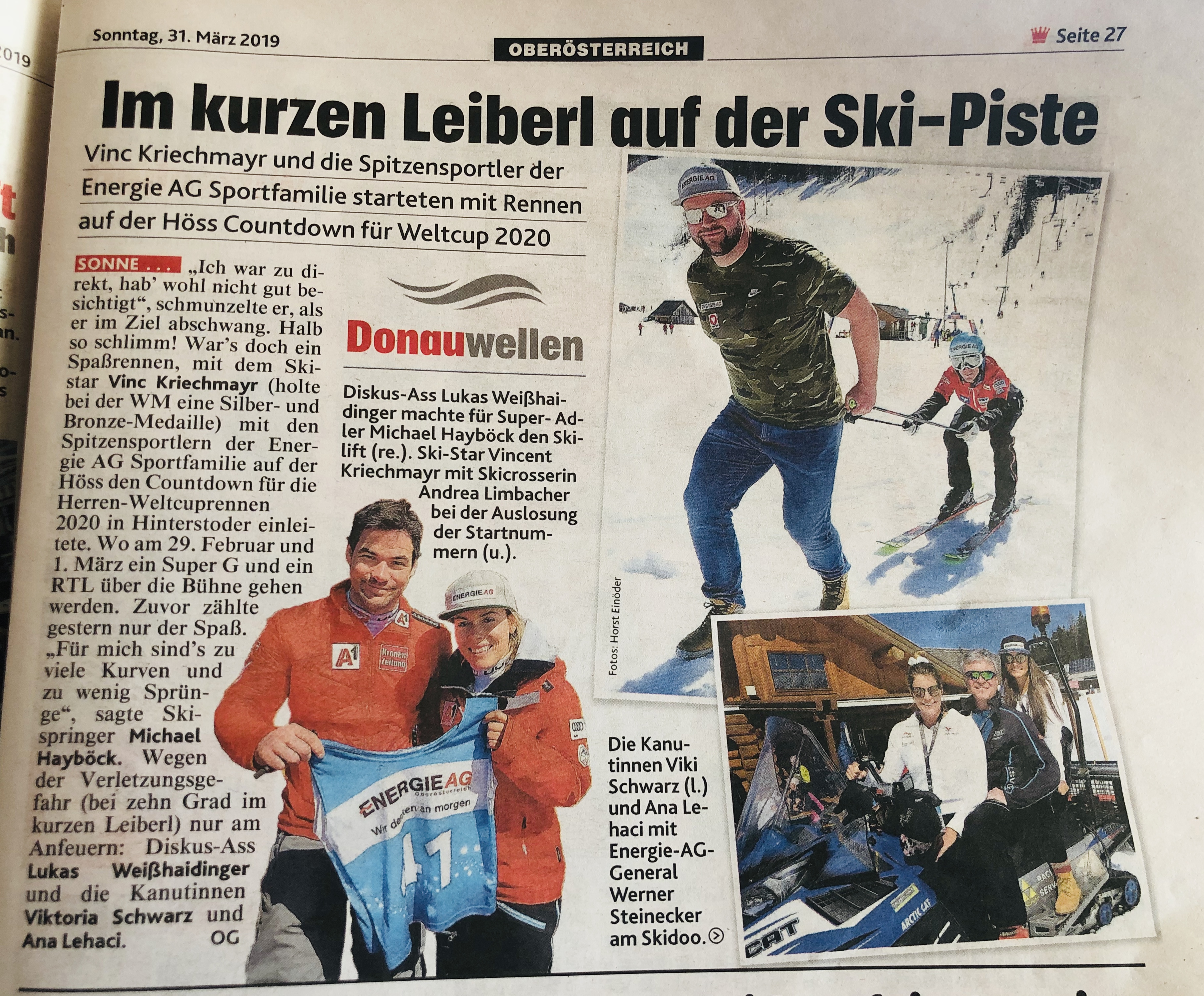 Im kurzen Leiberl auf der Piste