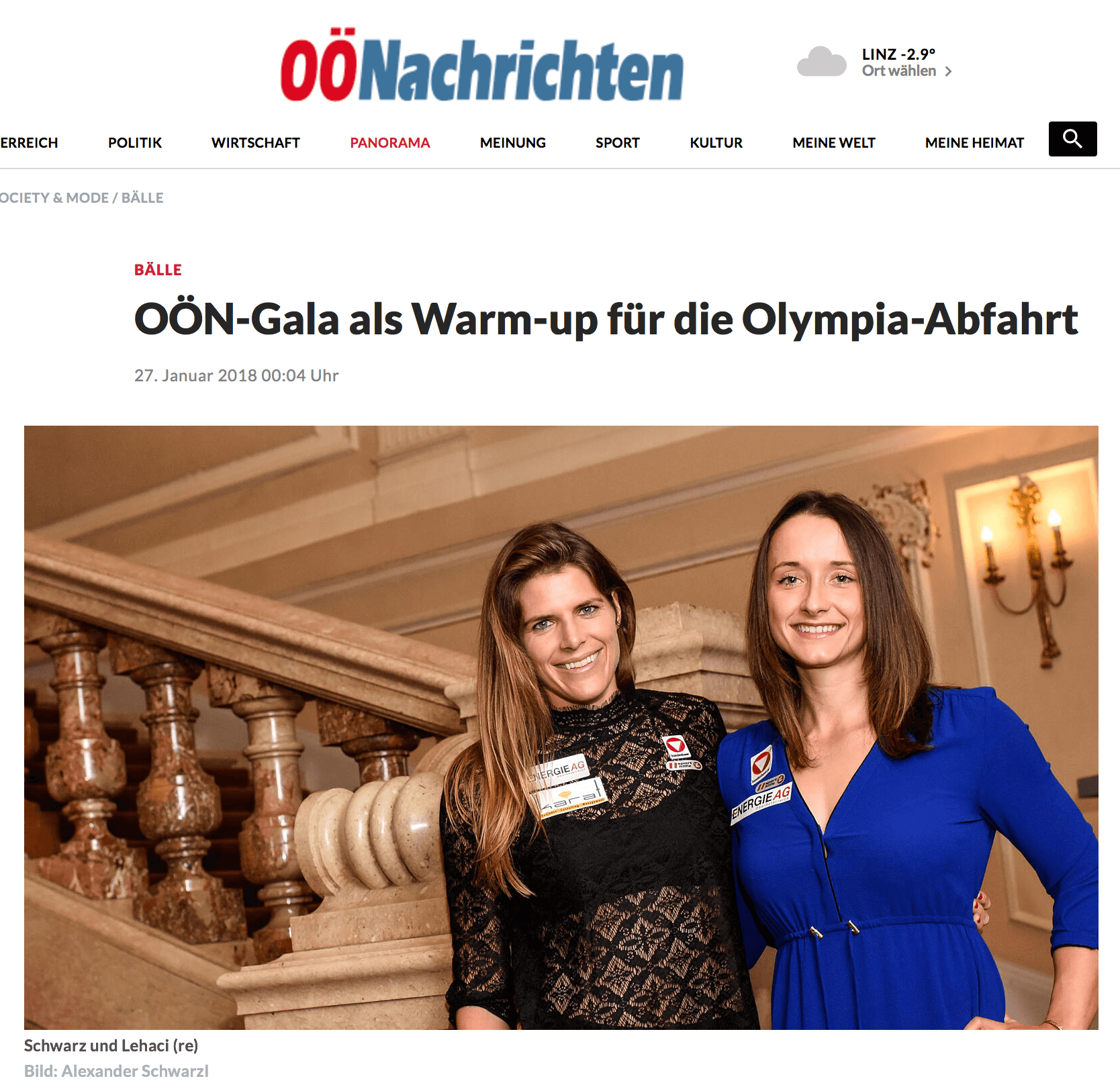 OÖN-Gala als Warm-up für die Olympia-Abfahrt